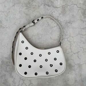 Betsey Johnson Be Mine Ivory Leather Shoulder Bag